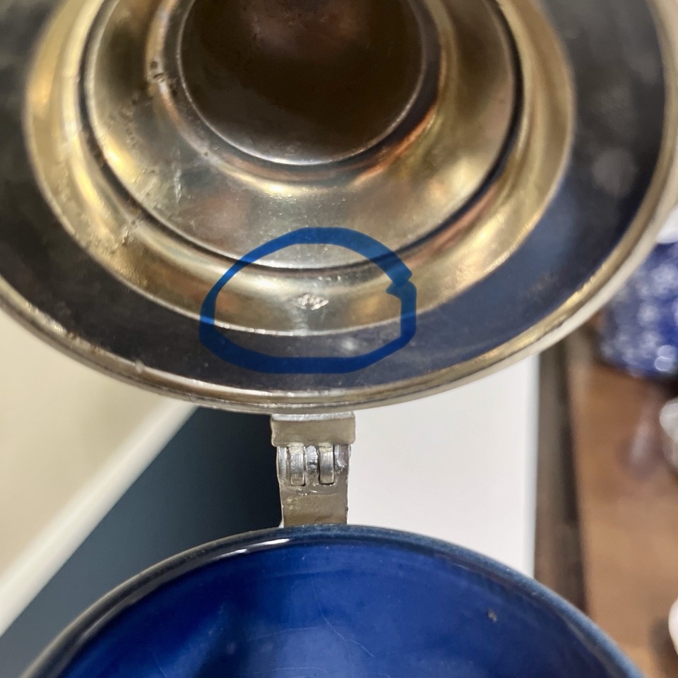 Rare 1970’s Vintage Stein West Germany Stoneware Pewter Lid Blue ...