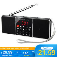 TR602 Portable FM/AM Digital Radio Bluetooth Dual Speaker Rechargeable Home Gift
