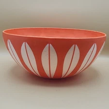 Catherineholm of Norway Bowl Deka Plastics Co. Lotus Leaf White Orange Vintage
