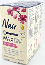 3 Nair Hair Remover Wax Ready-Strips Face  Bikini 40 CT ORCHID CHERRY BLOSSOM