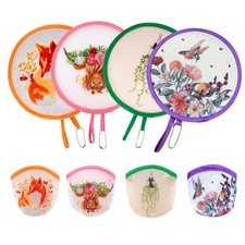 Round Foldable Hand Fan Japanese Foldable Fan Handheld Compact Cooling Fans