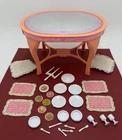 Vintage 1987 ❤ Barbie ❤ Sweet Roses Dining Table & Accessories Lot / Furniture