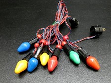 Vintage Christmas Noma String Lights with Seven C7 Bulbs Wood Balls - Working