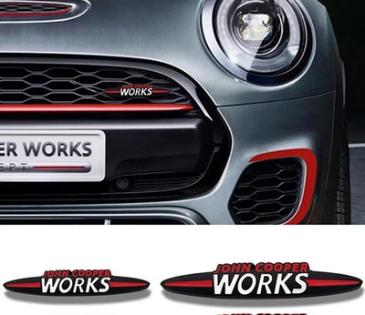 John Cooper Works Kühlergrill Front & Rear Badge Mini Cooper JCW Car Badge Black Lrg