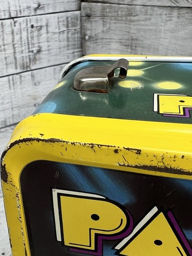 AS-IS No Handle No Thermos 1980 Pac Man Tin Metal Lunchbox Bally Video Game - Picture 12 of 24