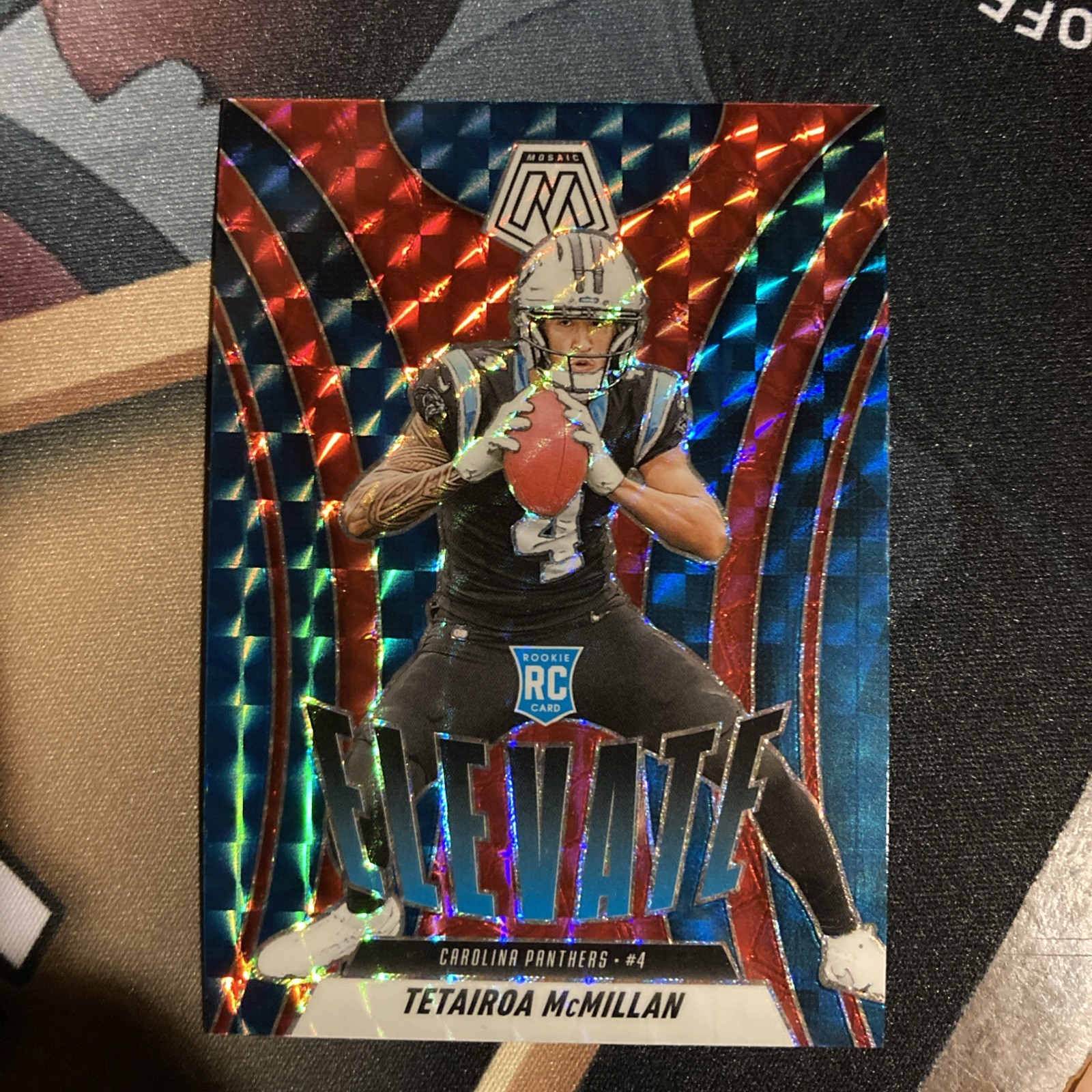 Tetairoa McMillan 2025 Panini Mosaic NFL RC Mosaic Red Elevate Rookie #6 Panther