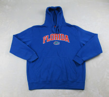 Florida Gators Sweater Mens Large Blue Hooded Majestic UF Football NCAA 