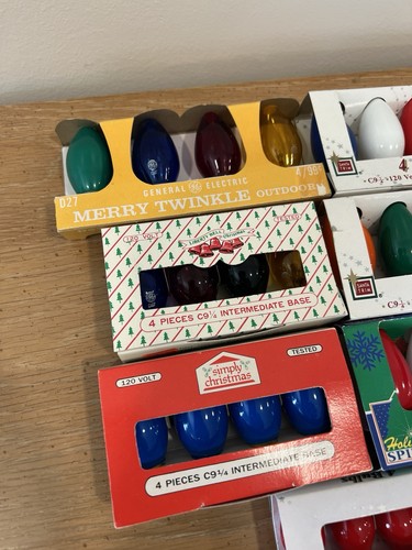 9 neue Vintage C9 1/4 verglaste Weihnachtslichterkette Ersatzbirnen 9 Watt - Bild 7 von 7