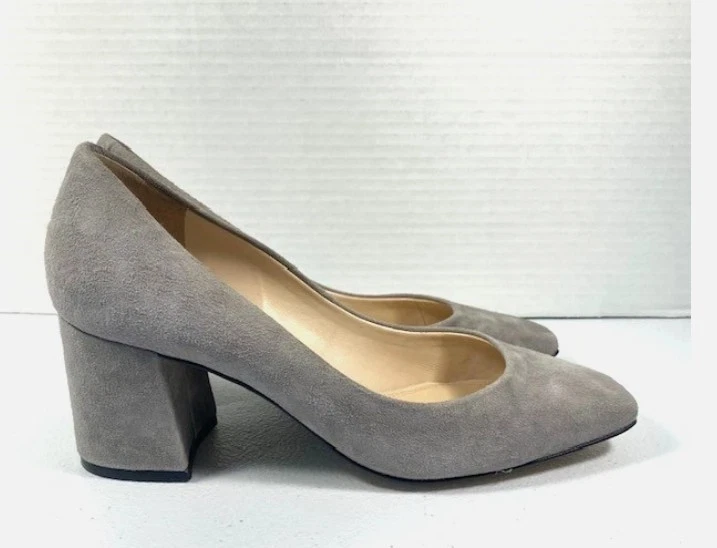Marc Fisher Pierre насос женщин 9,5 М серый замши 2» блок каблук бизнес-туфли новый - Изображение 2 из 4
