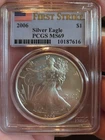 2006 Silver American Eagle 1oz Silver in First Strike Holder PCGS MS69