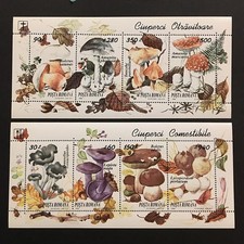 Romania 1994 set sheet MNH ** mushrooms Sc#3935a-d and 3936a-d