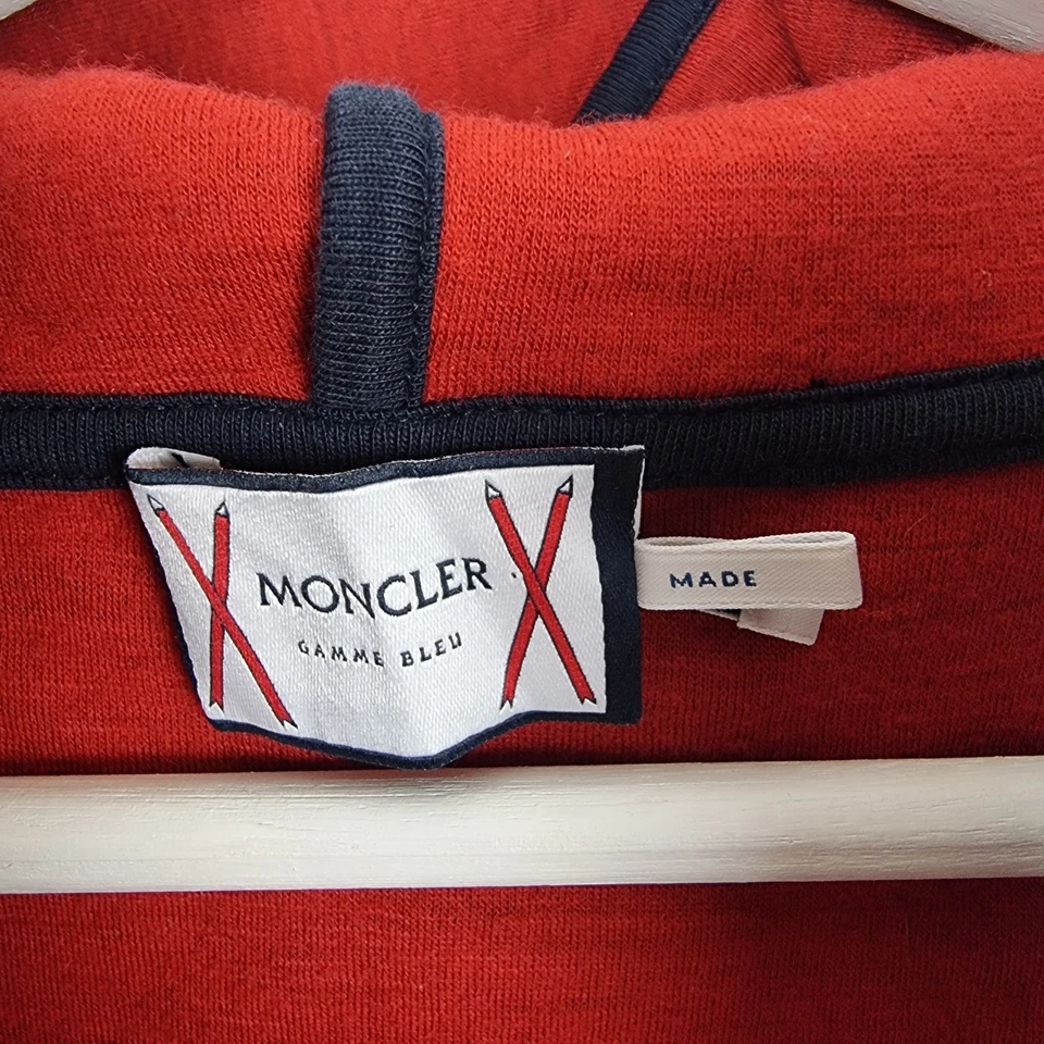 Moncler Gamme Bleu Maglia Cardigan Full Zip Red Blue Size XL - Image 4 of 4