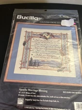 VTG Bucilla Apache Marriage Blessing Counted Cross Stitch Kit #41335 (1996)