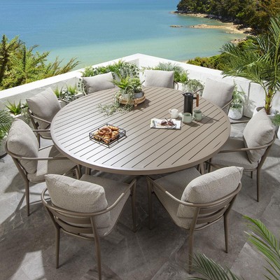 concrete high top round outdoor table