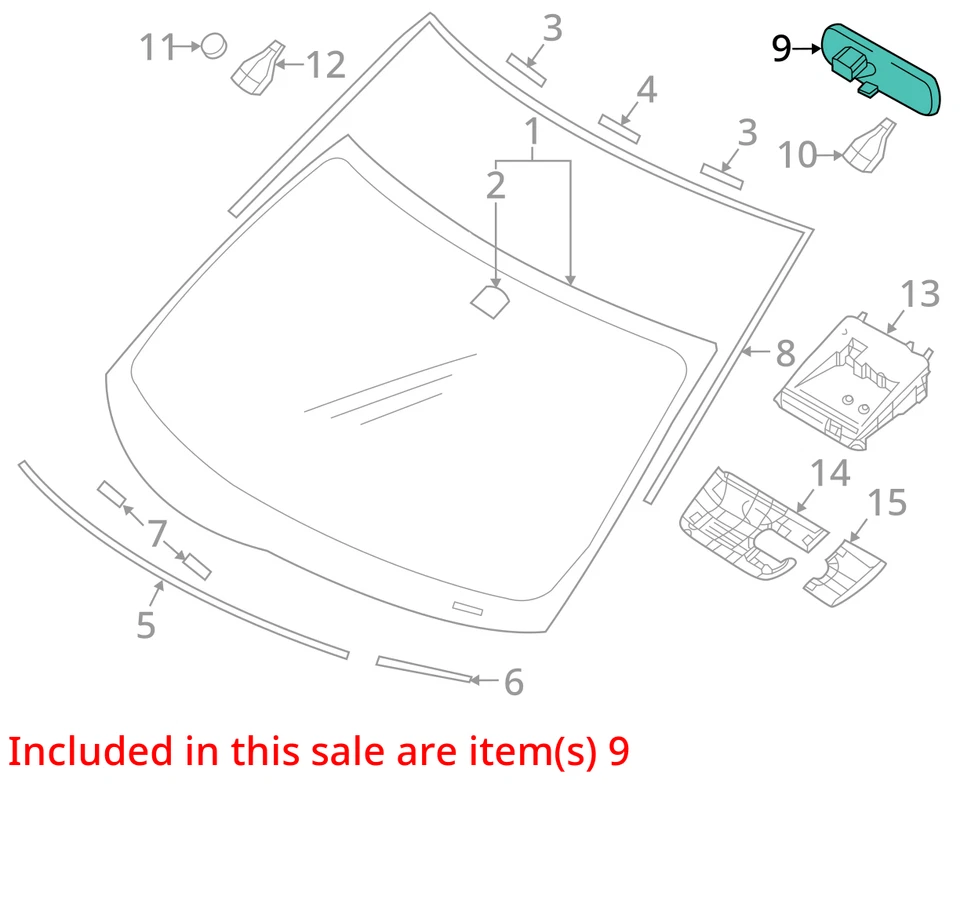 2013-2015 Mitsubishi Outlander Sport Interior Rear View Mirror Oem JMPM1 - Image 3 of 4