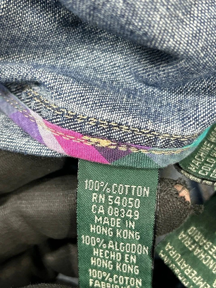 Винтажный Ralph Lauren куртка женщин средний синий хлопок джинсовой ткани веревки спортивная  - Изображение 4 из 4