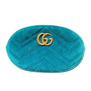 SAC CEINTURE AUTHENTIQUE GUCCI GG MARMONT SAC BANDOULIÈRE 476434 VELOURS BLEU FEMME F/S