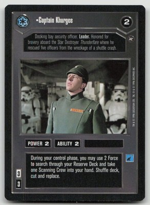 Star Wars CCG Captain Khurgee 1996 Decipher Imperial Card Reserve Deck Search