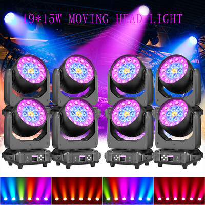 19x15W LED Zoom Moving Head Stage Light RGBW DMX Beam Wash Lighting DJ Disco Bar