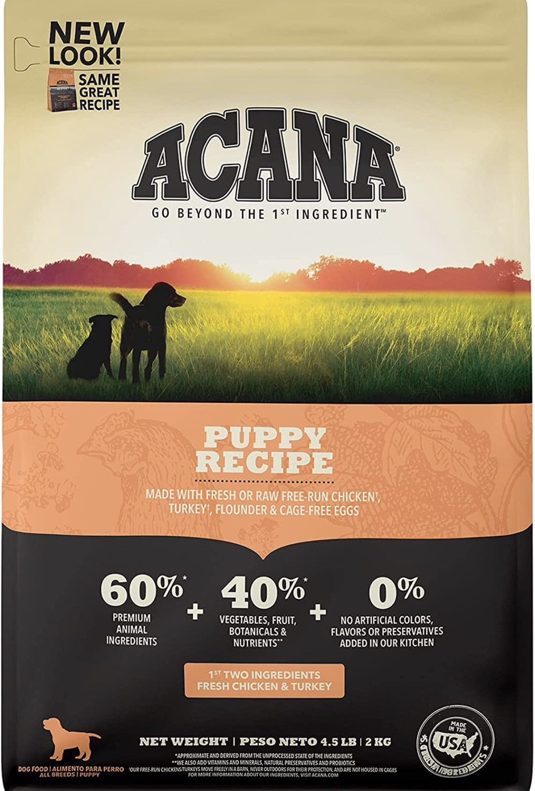 ACANA&reg; Puppy Recipe, Grain-free Dry Dog Food, Healthy and Active Puppy 4.5 lb