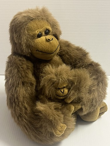 Bornean Orangutan Mum And Baby Plush Toy Animal Monkey Orang Utan - Picture 18 of 19