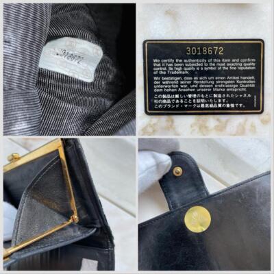 Chanel Picolore Lambskin Clasp Long Wallet Black Genuine Leather