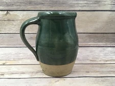 Vintage 1995 Rowe Pottery Works Hunter Green 6.25" Pitcher 