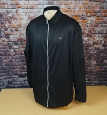Callaway Performance Full Zip Golf Fleece Jacket Black Mens 2XL XXL