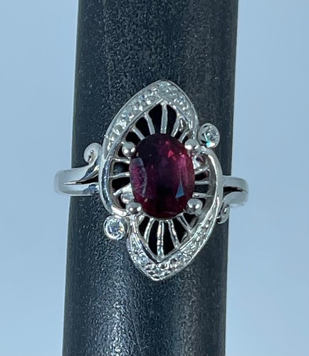 14k Pink Tourmaline & Diamonds Ring , White, Yellow, Rose Gold, Free Sizing, USA - Imagen 2 de 9