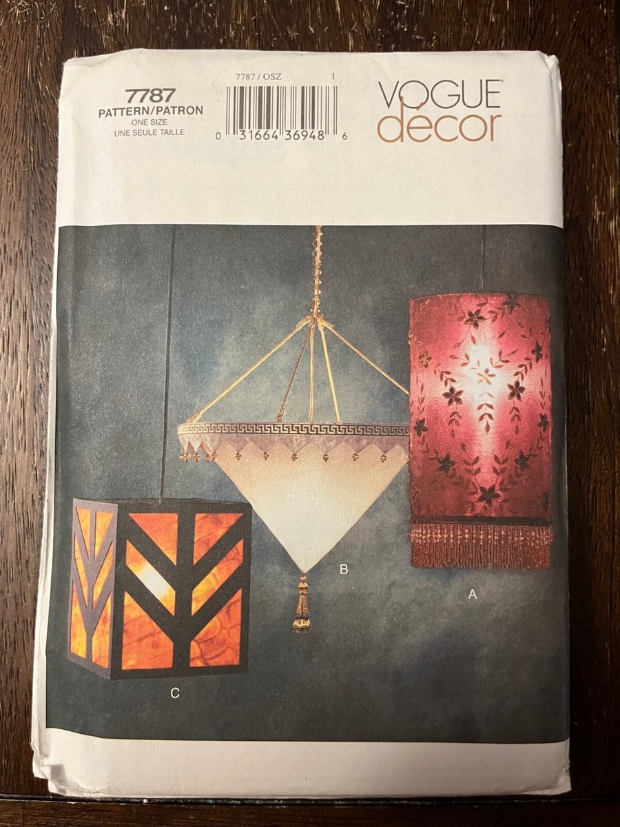 Vogue 7787 UNCUT Sewing Pattern, Fabric Lamps | eBay