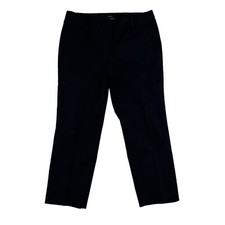 Talbots Black Newport Pants Flat Front Straight Leg Sz 12P Petite Viscose Blend