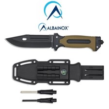 Coltello Albainox Tattico Manico Abs Gomma Lama cm 21 Collezione Scout Bosco