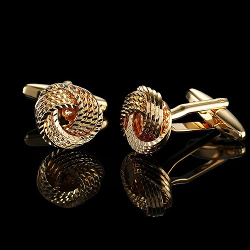 Luxury 18K Gold-Plated Cufflinks for Men - Classic Fashion French Shirt Cufflink - Picture 20 of 20