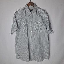 Vintage Panhandle Slim Western Shirt Mens 17.5 Pearl Snap S/S Striped USA