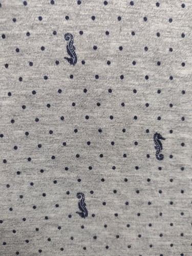 Bruno Milano Mens Sz L Short Sleeve Gray Blue Seahorses Super Soft Polo Shirt D5 - Picture 2 of 4