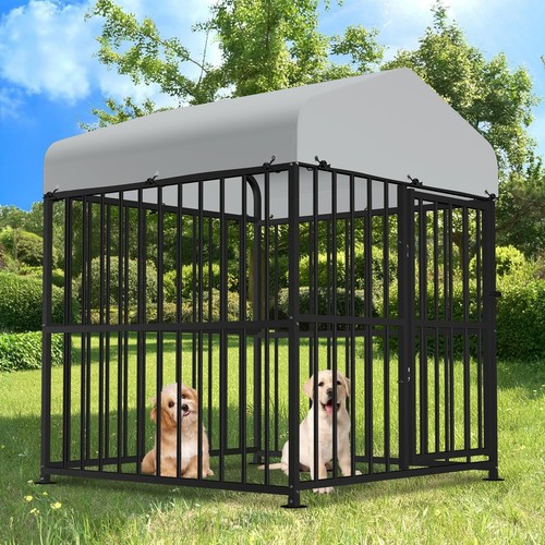 Large Outdoor Dog Kennel Heavy Duty Dog Cage with Cover Roof, Dog Playpen Fence - Picture 6 of 47