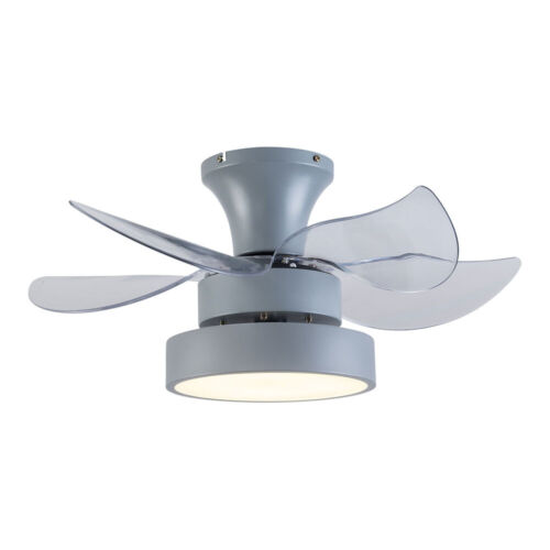 Grey Modern Fan Lights Ceiling Mount LED Ceiling Light Kit With Remote Control - Picture 3 of 24