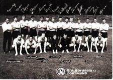 Mannschaftsbild, Mannschaftsfoto Postkarte BVB Borussia Dortmund DFB-Deutschland
