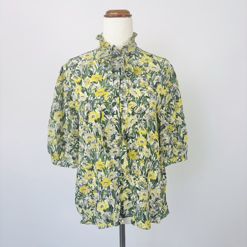 Celine Womens Top Blouse Silk Floral Designer Button Up Size 38 EU 10 AU