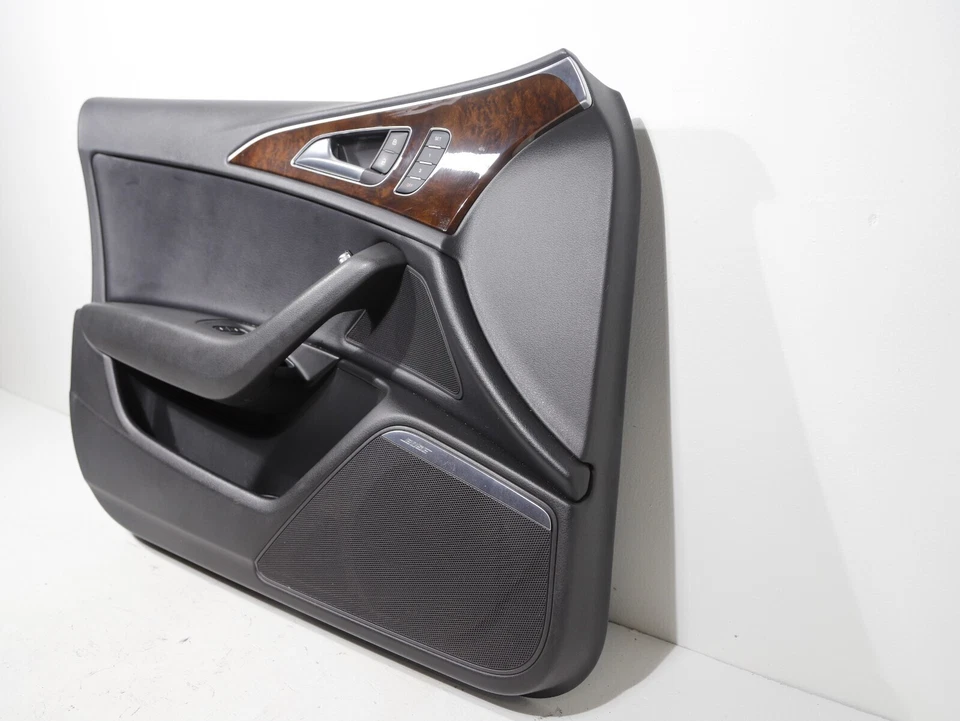 AUDI A6 C7 2012-2016 PANEL DE MOLDURA DE PUERTA INTERIOR DELANTERA IZQUIERDA NEGRO FABRICANTE ORIGINAL 🚗 82 K Foto 3 de 4