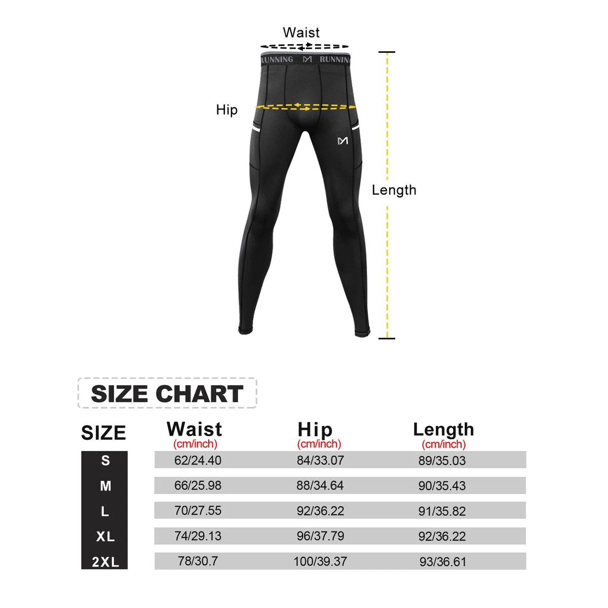 Under armour compression tights size best sale chart