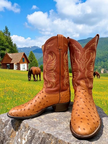 Tony Lama Exotic Full Quill Ostrich Peanut Y020091 Size 12-D GREAT! 732-9945 - Imagen 6 de 12