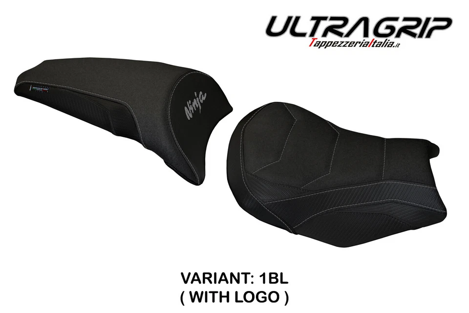 Cubierta de asiento negra Kawasaki Ninja 650 Z650 2017-2024 2025 Tappezzeria Ultragrip Foto 2 de 4