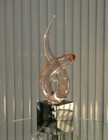 ARTE '80 Italy Marble/Murano Glass Sculpture ~Love Knot~ by R. Anatra 17" tall — photo 3