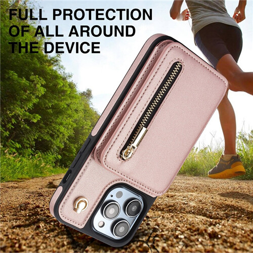 For iPhone 16 15 14 13 12 11 Pro Max Leather Card Wallet Crossbody Strap Cover - Bild 15 von 23