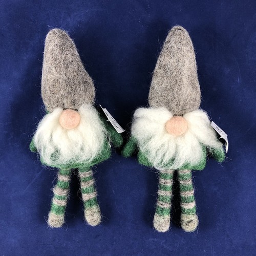 Pottery Barn Holiday Handarbeit Filz Wichtel Weinflasche Topper Wollfigur - Bild 2 von 4