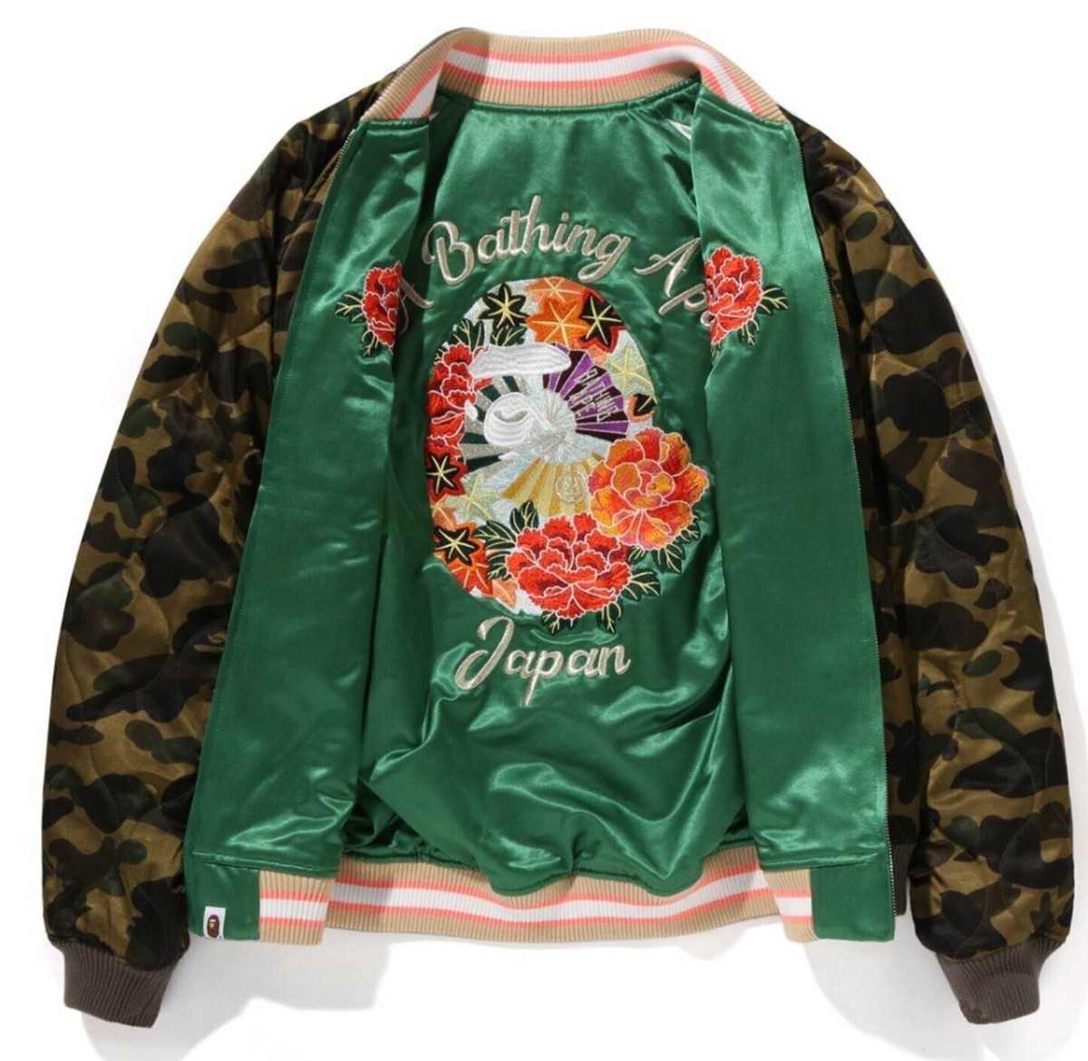 A Bathing Ape BAPE Japanese Peony Embroidery Reversible
