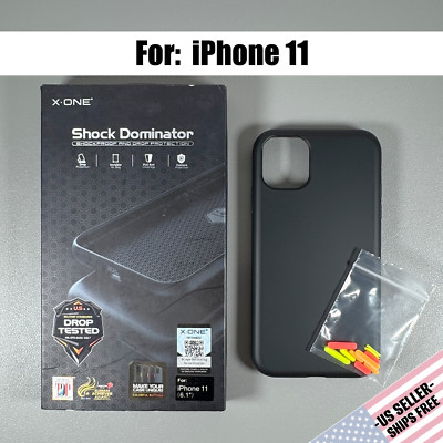 X.ONE Shock Dominator Case designed for iPhone 11: Black w/ Buttons | Hard Case