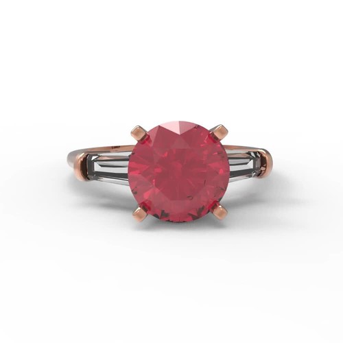 2 tcw Round Cut Engagement Ring for Women, 14K Rose Gold Tourmaline Promise Ring - Video 1 of 1
