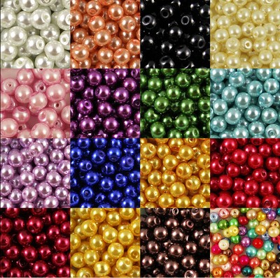 Wholesale Glass Pearl Round Spacer Loose Beads 4mm//6mm//8mm//10mm